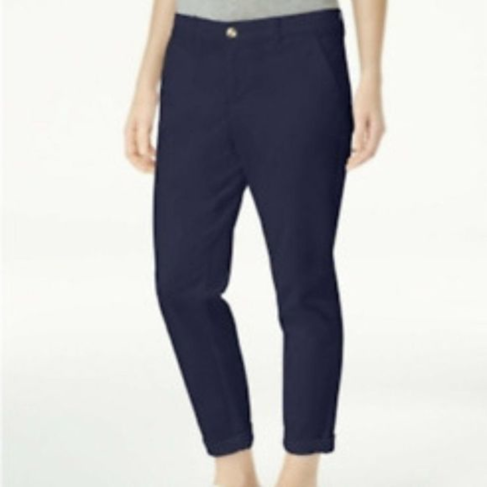 Maison‎ Jules Cuff Ankle Mid Rise Indigo Pants NWT
